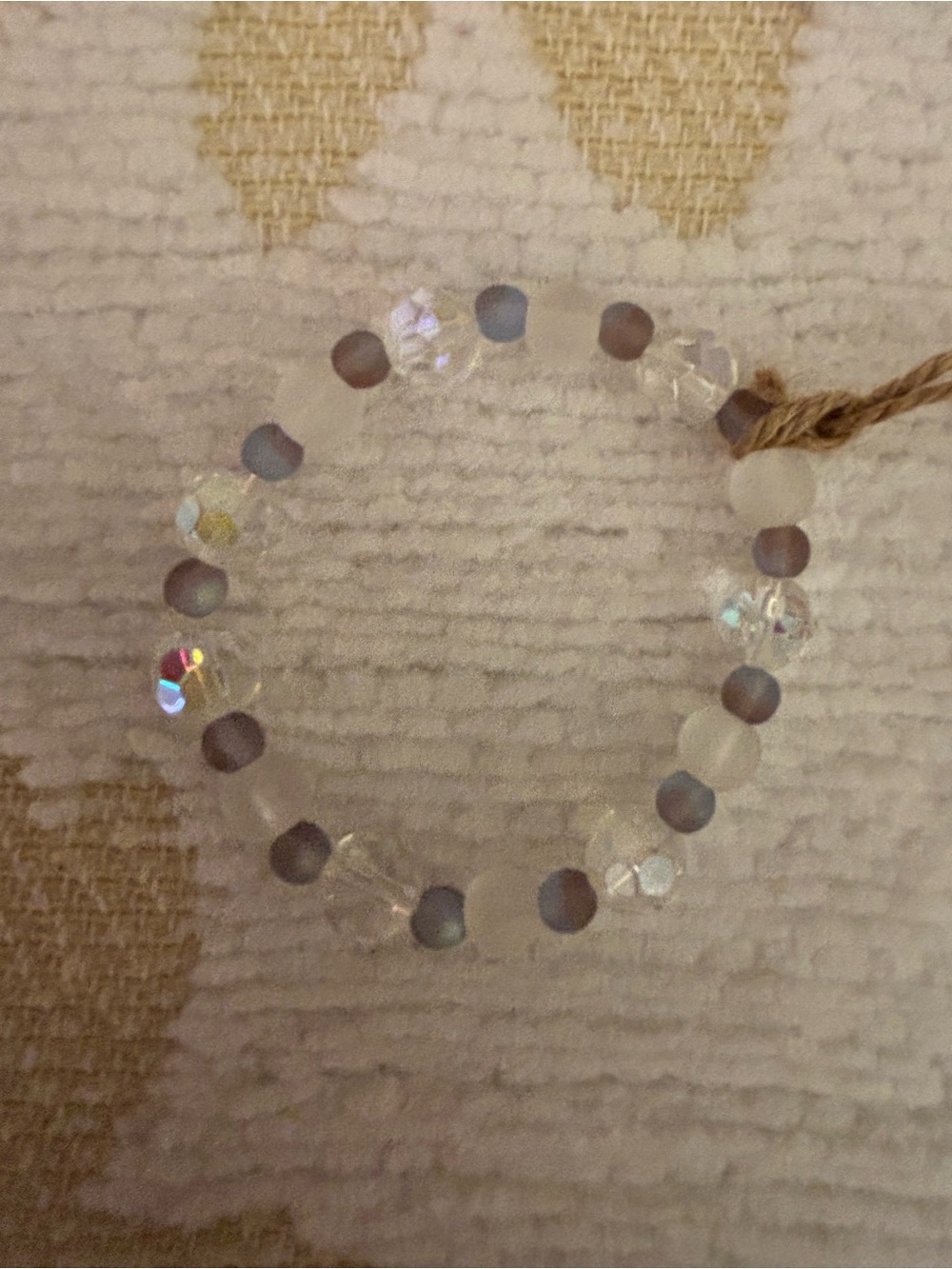 Clear and Lavender Beaded Stretch Bracelet